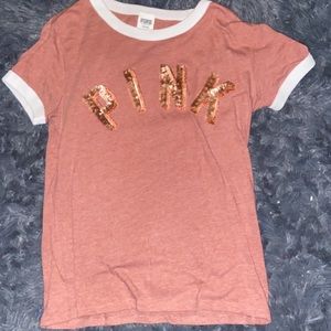 Victoria's Secret Pink Sequin Short Sleeve Tee